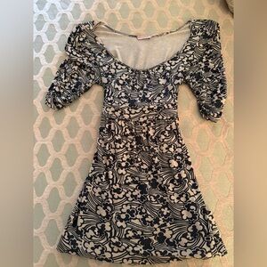 Juicy Couture Black and Cream Floral Dress